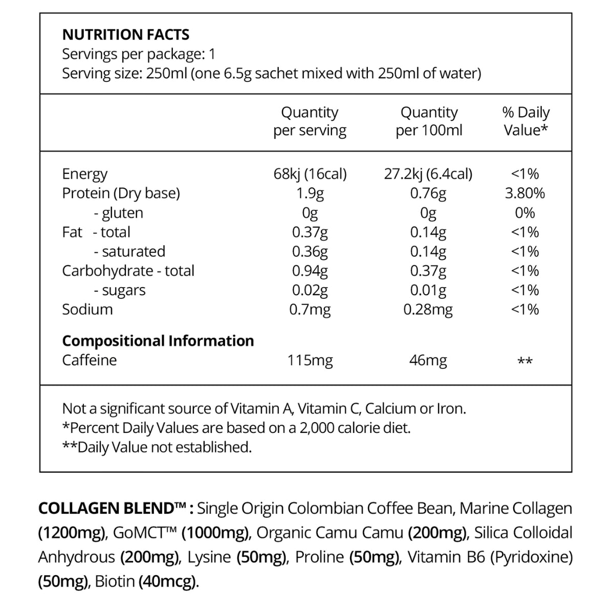 Before You Speak Collagen Coffee - Unsweetened NIP