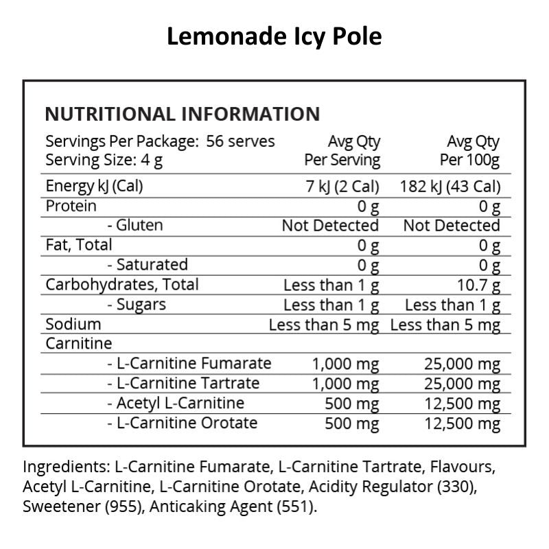 Evolve Carnitine RX - Lemonade Icy Pole NIP