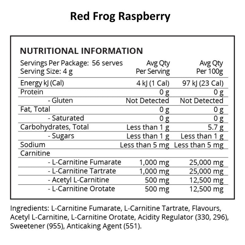 Evolve Carnitine RX - Red Frog Raspberry NIP