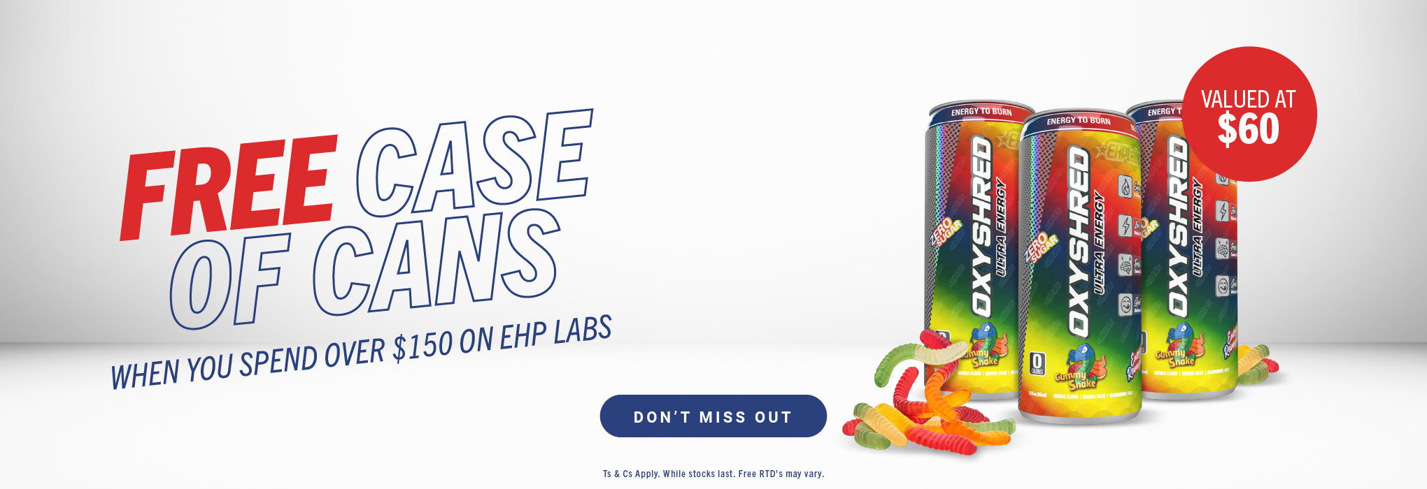 EHP Labs FREE Case of cans when you spend over $150 - February