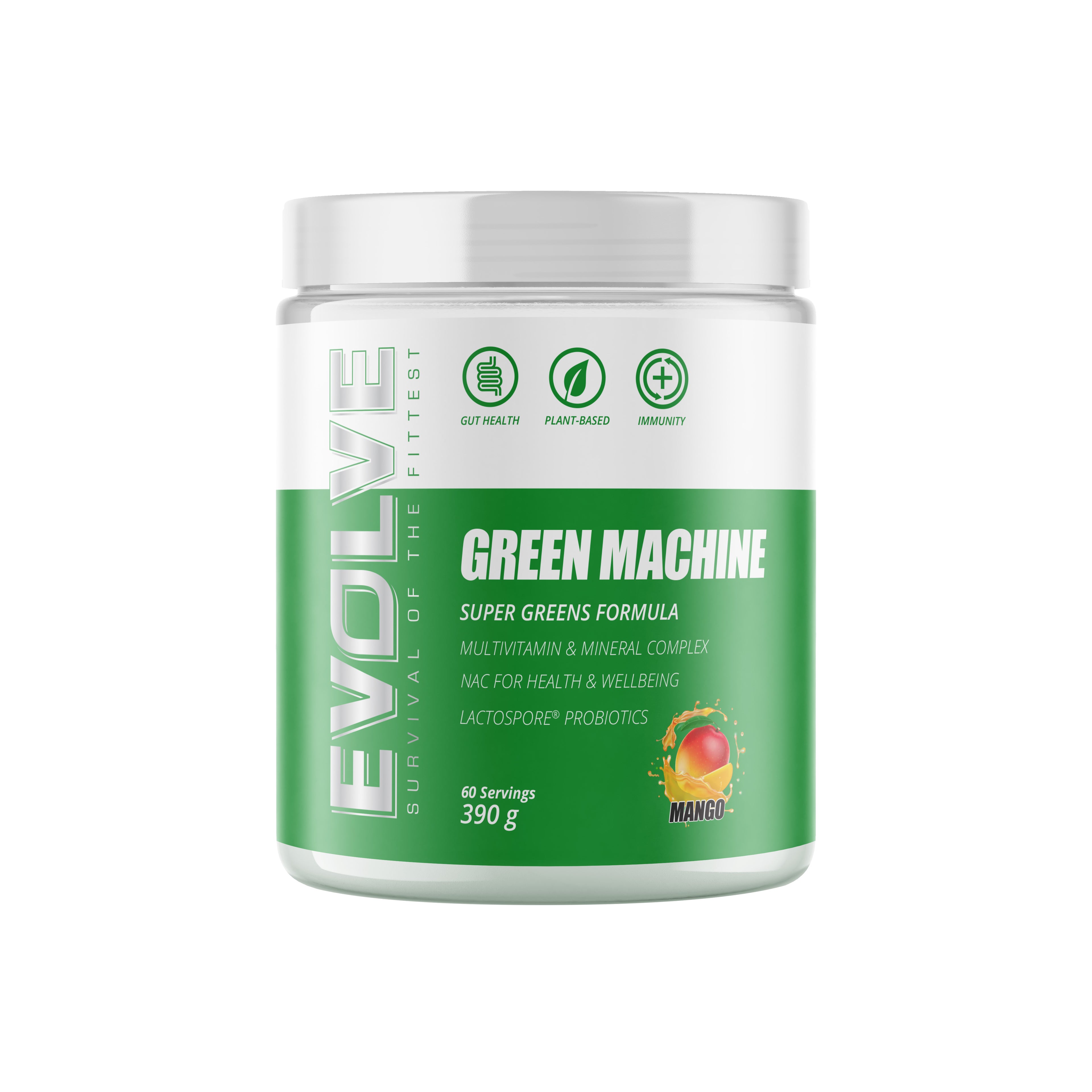 Evolve Green Machine Super Greens Formula - Mango