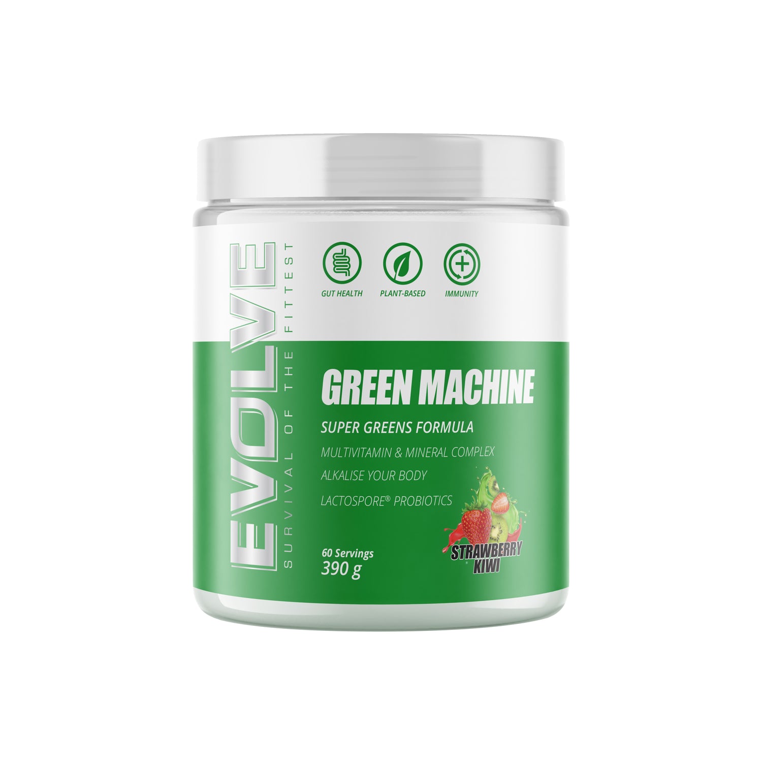 Evolve Green Machine Super Greens Formula - Strawberry Kiwi